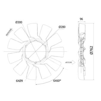 Roue du souffleur, refroidissementdu moteur MAHLE [CFW 86 000P]