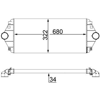 Intercooler, échangeur MAHLE CI 17 000S Intercooler, échangeur MAHLE CI 17 000S
