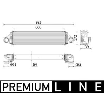 Intercooler, échangeur MAHLE CI 550 000P pour VOLVO V40 D4 - 190cv