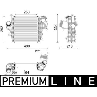 Intercooler, échangeur MAHLE CI 637 000P pour SMART CITY-COUPE 3.0 TDI quattro - 258cv