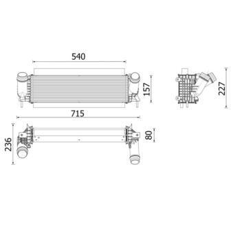 Intercooler, échangeur MAHLE CI 646 001P pour NISSAN NAVARA 2.3 dCi 4x4 - 163cv