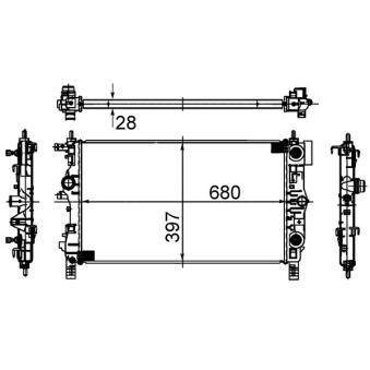 Radiateur, refroidissement du moteur MAHLE OEM 1300306