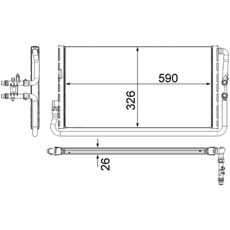 Radiateur basse température, intercooler MAHLE CR 1044 000P - Visuel 2