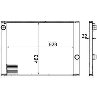 Radiateur, refroidissement du moteur MAHLE CR 1067 000P pour MERCEDES-BENZ CLASSE E 525 i - 218cv