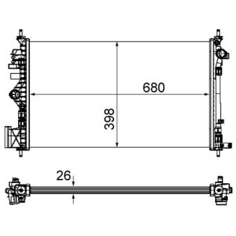 Radiateur, refroidissement du moteur MAHLE CR 1100 000P