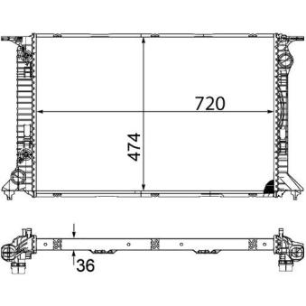 Radiateur, refroidissement du moteur MAHLE CR 1133 000P pour AUDI A5 RS 5 quattro - 450cv