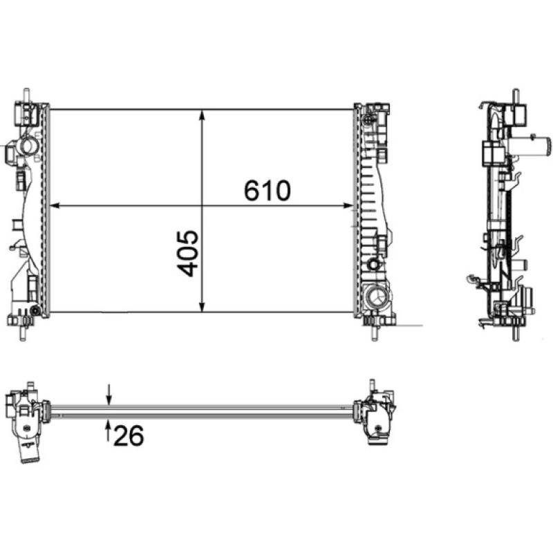 Radiateur, refroidissement du moteur MAHLE CR 1180 000P - Visuel 2