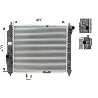 Radiateur, refroidissement du moteur MAHLE OEM 96443475