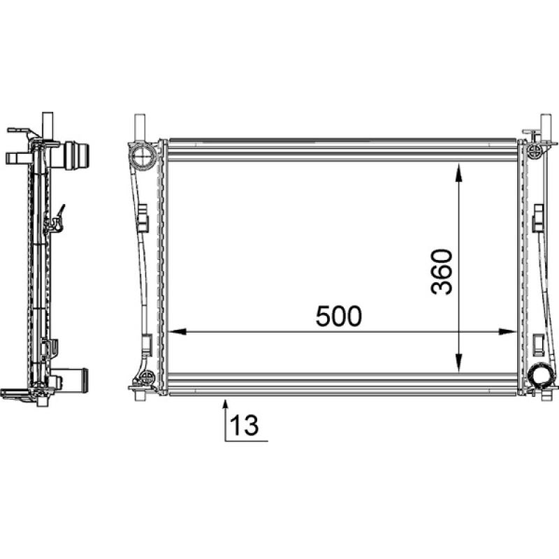 Radiateur, refroidissement du moteur MAHLE CR 1355 000S - Visuel 2