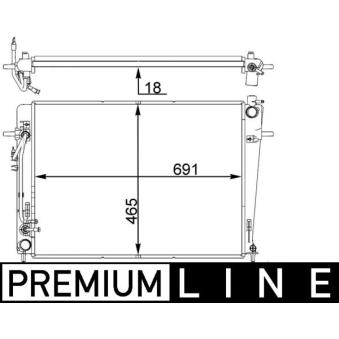 Radiateur, refroidissement du moteur MAHLE CR 1403 000P pour HYUNDAI TUCSON 2.0 CRDi - 150cv