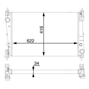 Radiateur, refroidissement du moteur MAHLE OEM 13367316