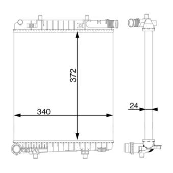 Radiateur, refroidissement du moteur MAHLE OEM 1613996180 Radiateur, refroidissement du moteur MAHLE OEM 1613996180