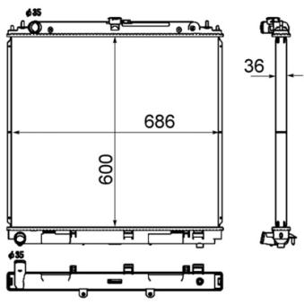 Radiateur, refroidissement du moteur MAHLE OEM 21410EB00B