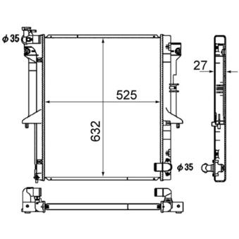 Radiateur, refroidissement du moteur MAHLE OEM MN135032