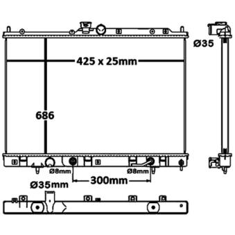Radiateur, refroidissement du moteur MAHLE OEM MN156319