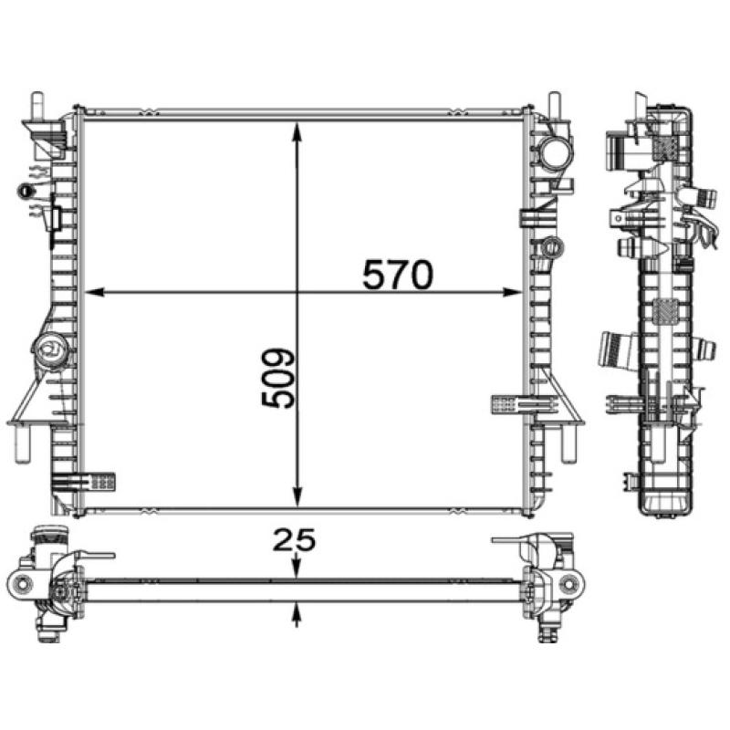 Radiateur, refroidissement du moteur MAHLE CR 1937 000P - Visuel 2