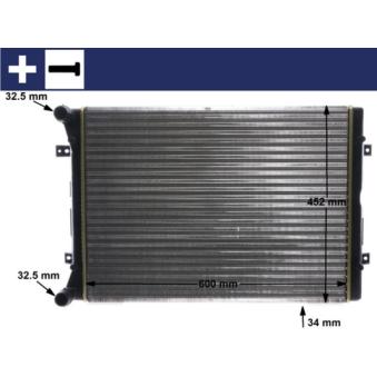 Radiateur, refroidissement du moteur MAHLE CR 2038 000S pour VOLKSWAGEN SHARAN 1.9 TDI - 150cv
