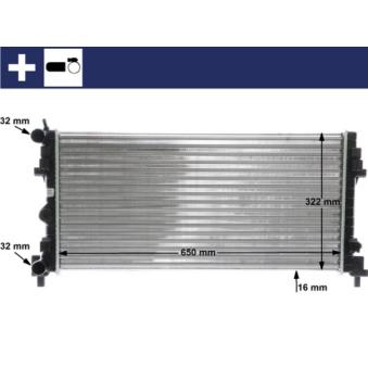 Radiateur, refroidissement du moteur MAHLE CR 2081 000S pour KIA JOICE 1.6 - 110cv
