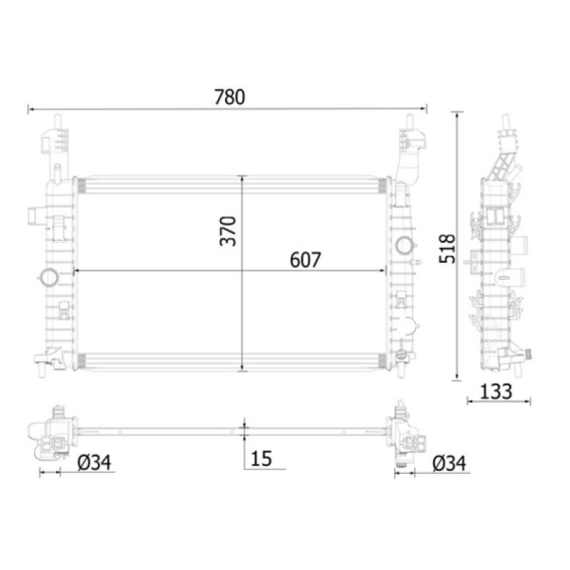 Radiateur, refroidissement du moteur MAHLE CR 2119 000P - Visuel 1