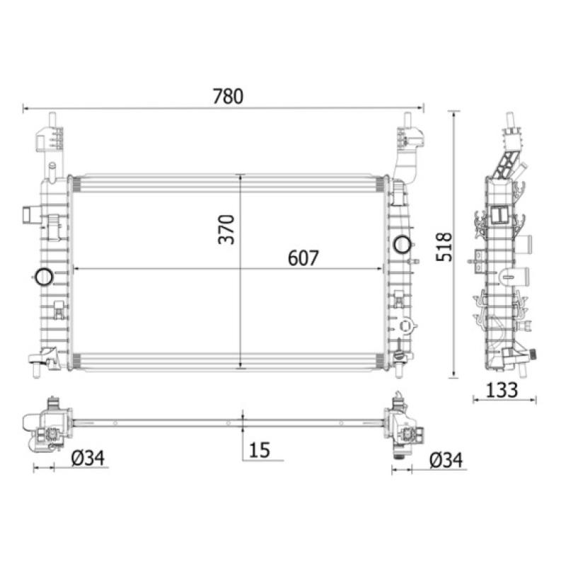 Radiateur, refroidissement du moteur MAHLE CR 2120 000P - Visuel 1