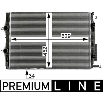 Radiateur, refroidissement du moteur MAHLE OEM 8200325007