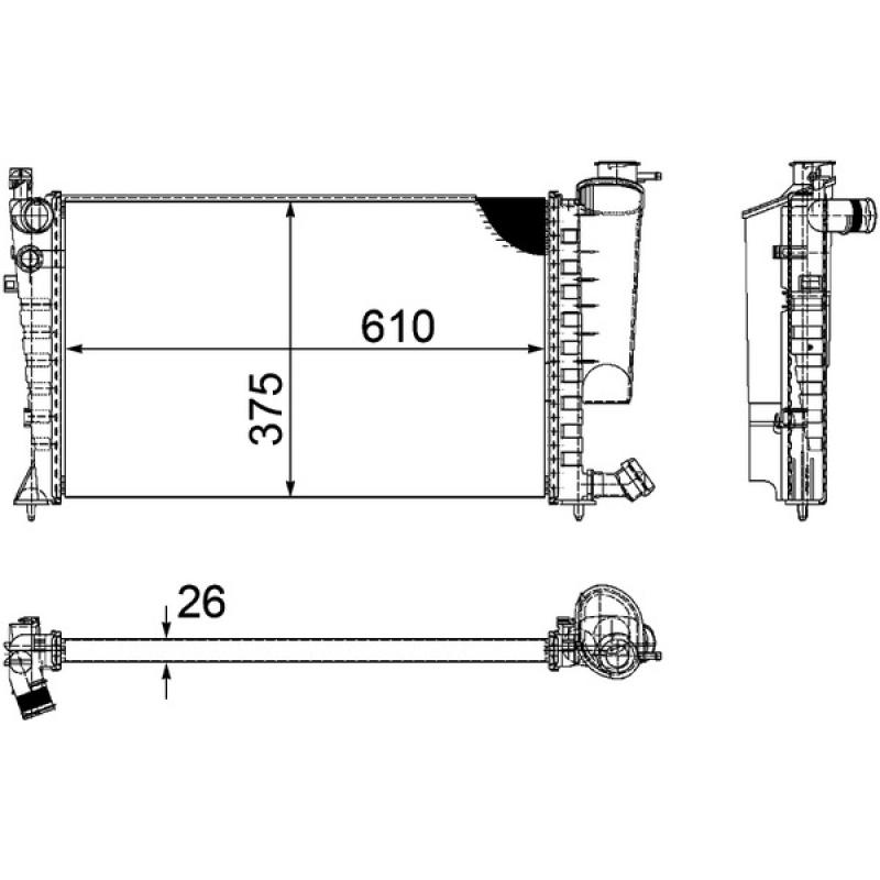 Radiateur, refroidissement du moteur MAHLE CR 2206 000P - Visuel 1