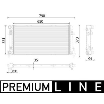 Radiateur, refroidissement du moteur MAHLE [CR 2222 000P]