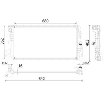 Radiateur, refroidissement du moteur MAHLE CR 2315 000P