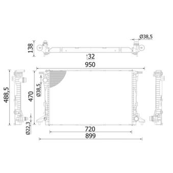 Radiateur, refroidissement du moteur MAHLE OEM 5Q0121251EA