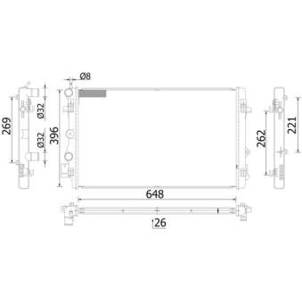 Radiateur, refroidissement du moteur MAHLE CR 2425 000S