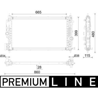 Radiateur, refroidissement du moteur MAHLE OEM 39074654