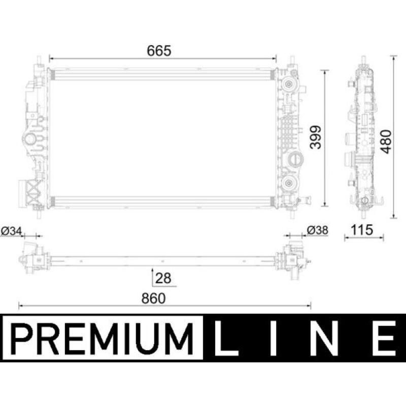 Radiateur, refroidissement du moteur MAHLE CR 2593 000P - Visuel 1