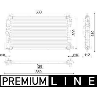 Radiateur, refroidissement du moteur MAHLE OEM 13267664