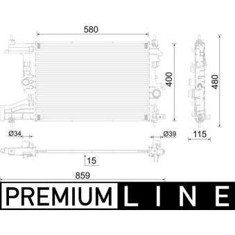 Radiateur, refroidissement du moteur MAHLE OEM 1300299