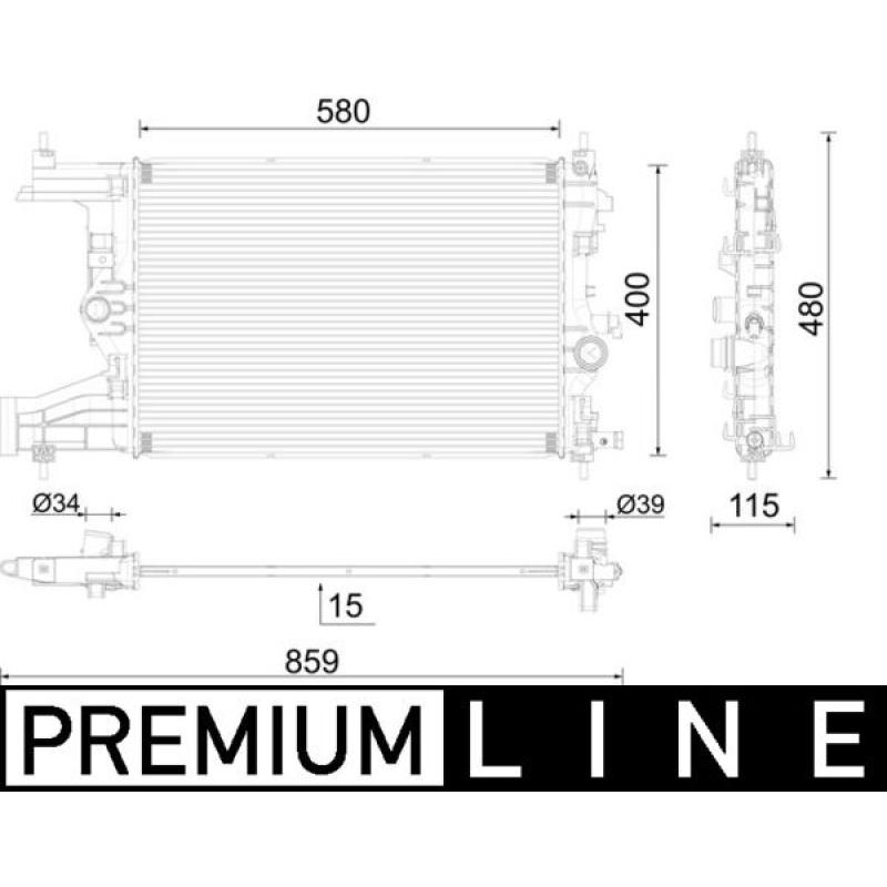 Radiateur, refroidissement du moteur MAHLE CR 2595 000P - Visuel 1