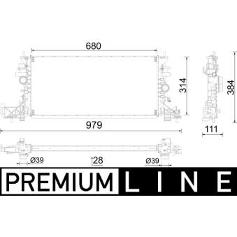 Radiateur, refroidissement du moteur MAHLE OEM 13453906