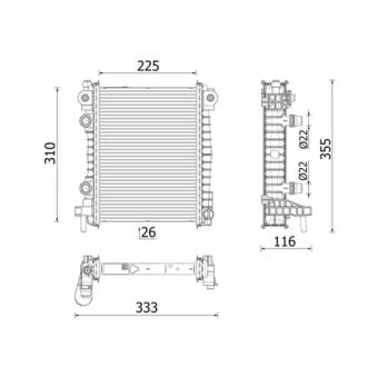 Radiateur, refroidissement du moteur MAHLE CR 2707 000P pour ALFA ROMEO STELVIO 2.0 Q4 - 201cv