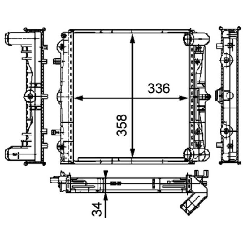 Radiateur, refroidissement du moteur MAHLE CR 383 000P - Visuel 1