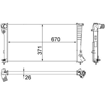 Radiateur, refroidissement du moteur MAHLE OEM 1331FG Radiateur, refroidissement du moteur MAHLE OEM 1331FG