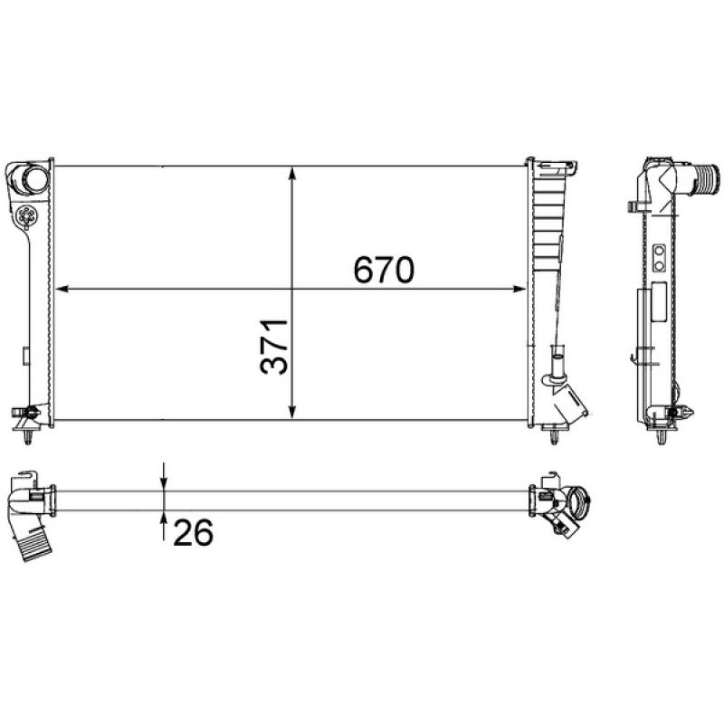 Radiateur, refroidissement du moteur MAHLE CR 504 000S - Visuel 1