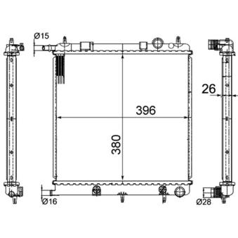 Radiateur, refroidissement du moteur MAHLE OEM 133395