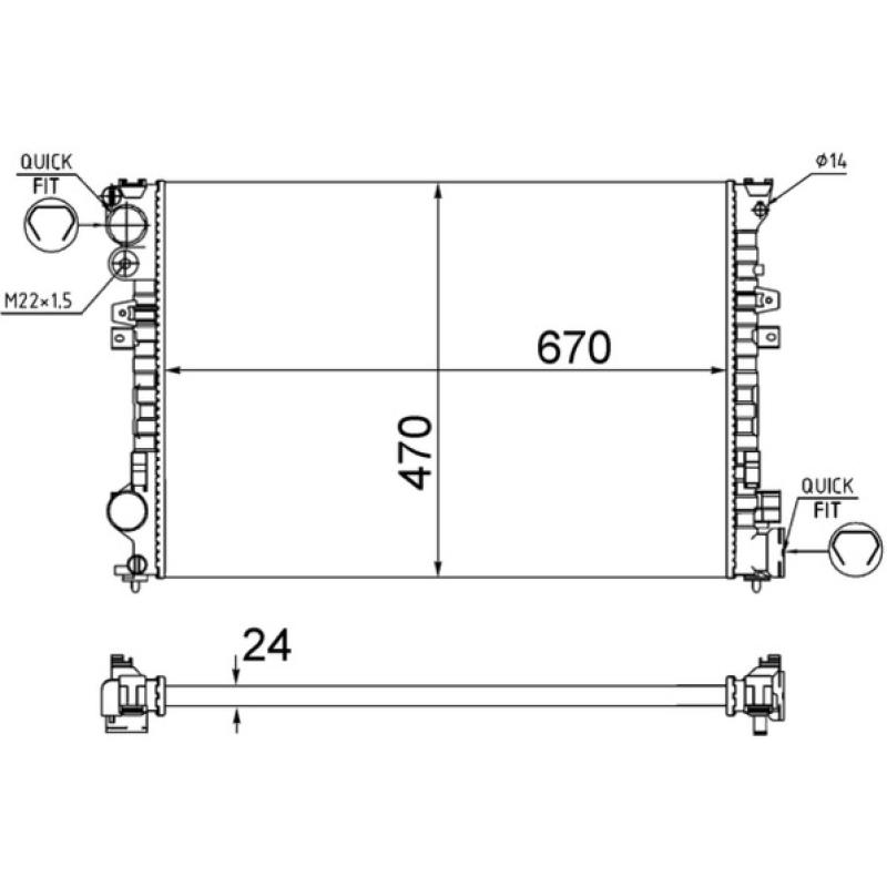 Radiateur, refroidissement du moteur MAHLE CR 587 001S - Visuel 1