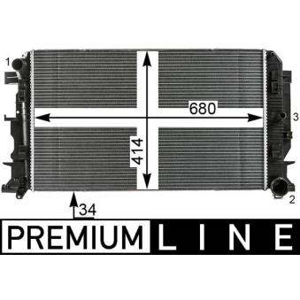 Radiateur, refroidissement du moteur MAHLE OEM 2E0121253A