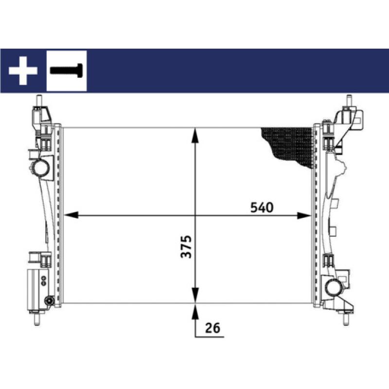 Radiateur, refroidissement du moteur MAHLE CR 773 000S - Visuel 1
