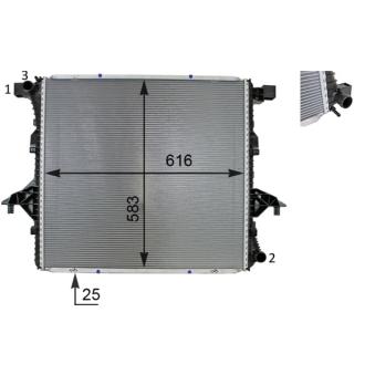 Radiateur, refroidissement du moteur MAHLE OEM 2H0121253A Radiateur, refroidissement du moteur MAHLE OEM 2H0121253A