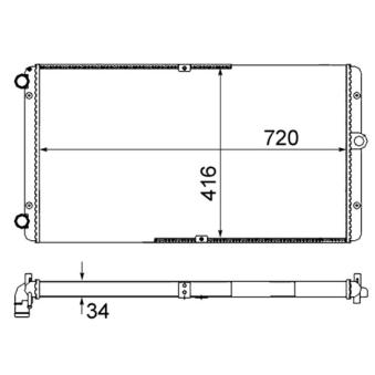 Radiateur, refroidissement du moteur MAHLE CR 829 000S pour VOLKSWAGEN TRANSPORTER - COMBI 2.5 TDI - 151cv