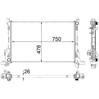 Radiateur, refroidissement du moteur MAHLE OEM 214103569R