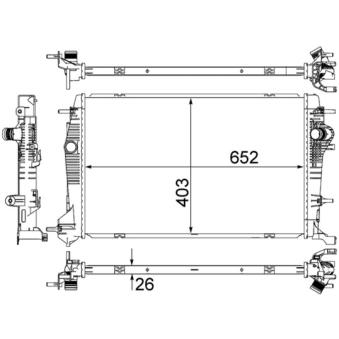 Radiateur, refroidissement du moteur MAHLE OEM 214101448R