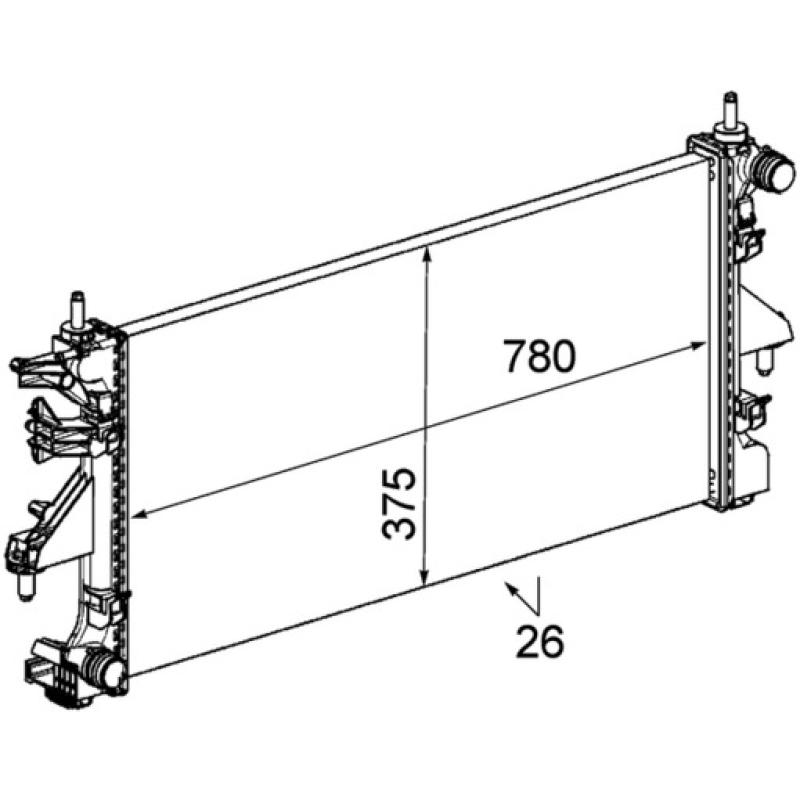 Radiateur, refroidissement du moteur MAHLE CR 885 000P - Visuel 2