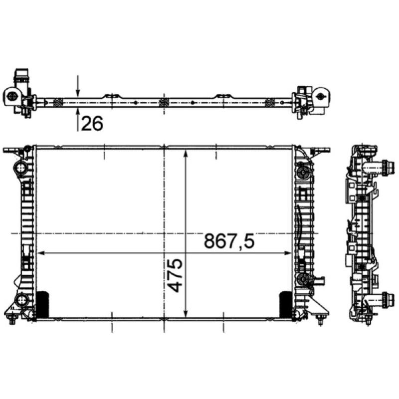 Radiateur, refroidissement du moteur MAHLE CR 910 000P - Visuel 2